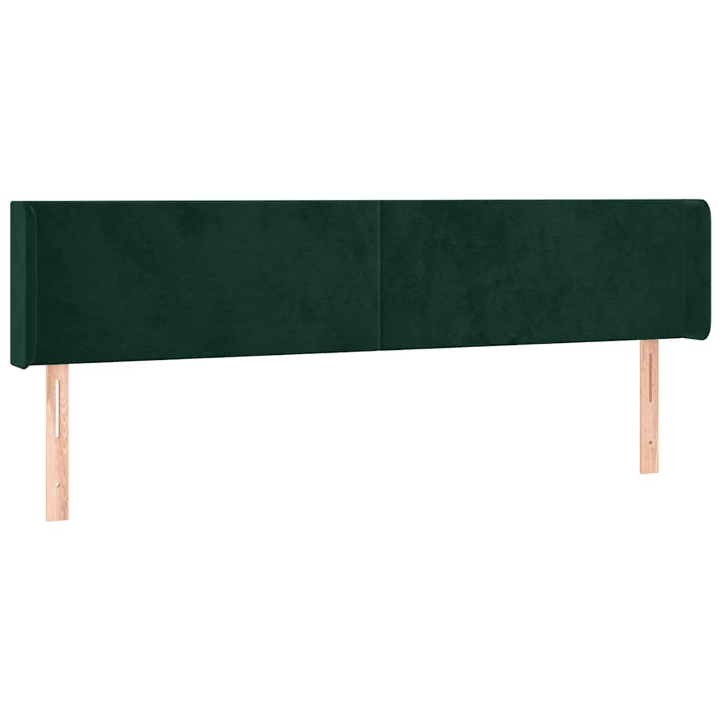 Tête de lit avec oreilles Vert foncé 183x16x78/88 cm Velours - XIOS