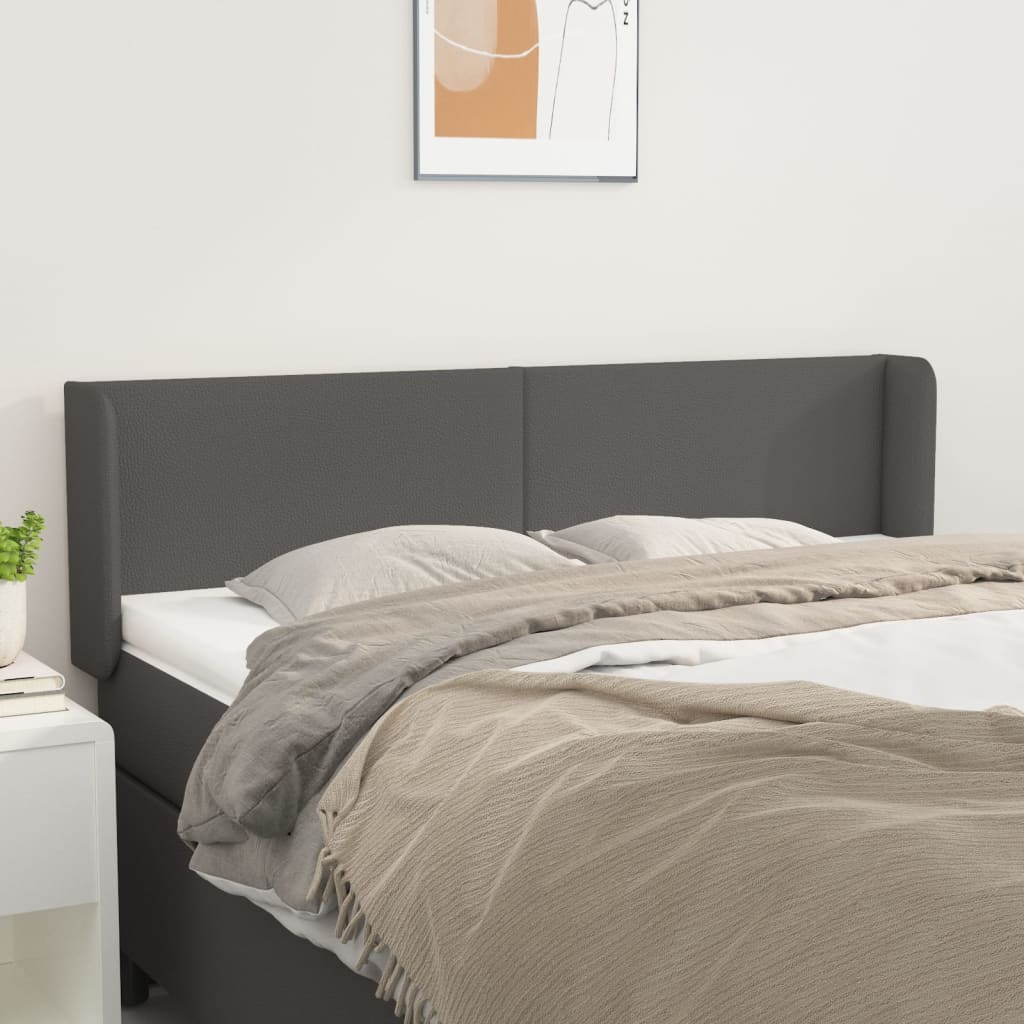 Tête de lit avec oreilles Gris 147x16x78/88 cm Similicuir - XIOS