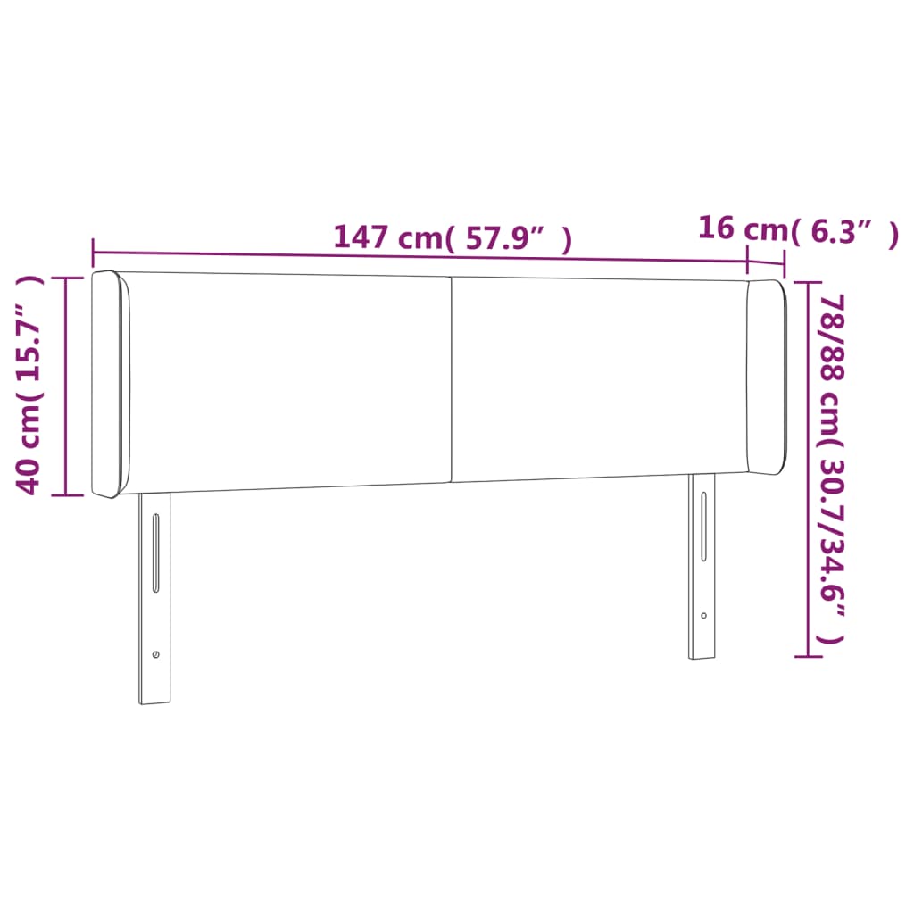 Tête de lit avec oreilles Cappuccino 147x16x78/88 cm Similicuir - XIOS