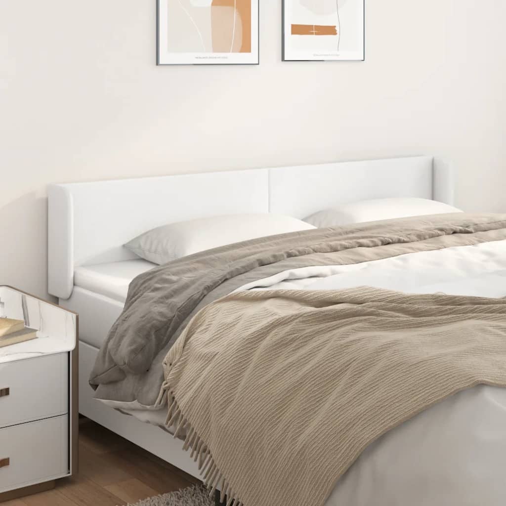 Tête de lit avec oreilles Blanc 183x16x78/88 cm Similicuir - XIOS