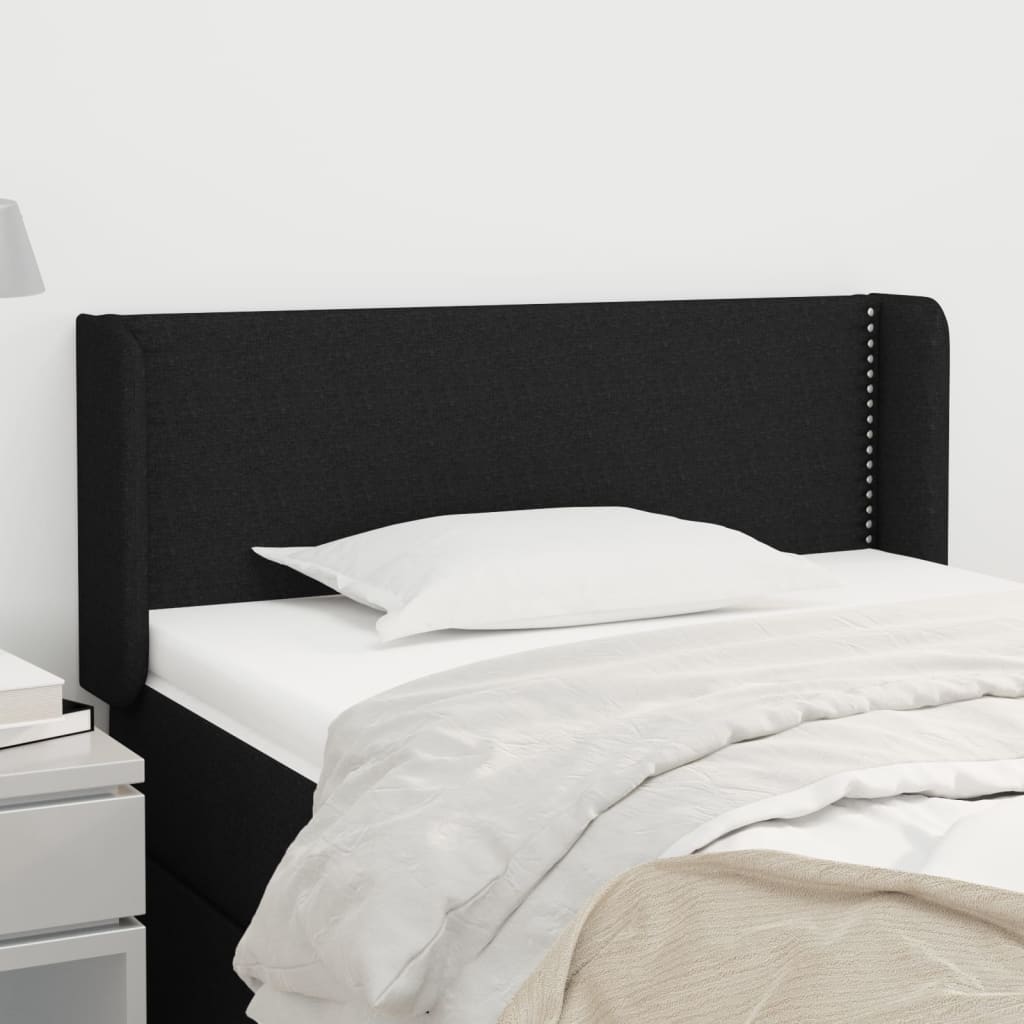 Tête de lit avec oreilles Noir 93x16x78/88 cm Tissu - XIOS