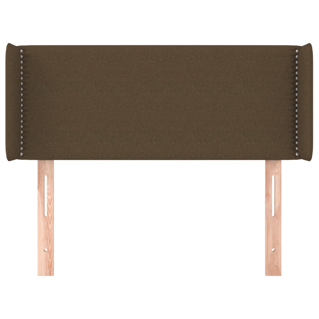 Tête de lit avec oreilles Marron Foncé 103x16x78/88 cm Tissu - XIOS