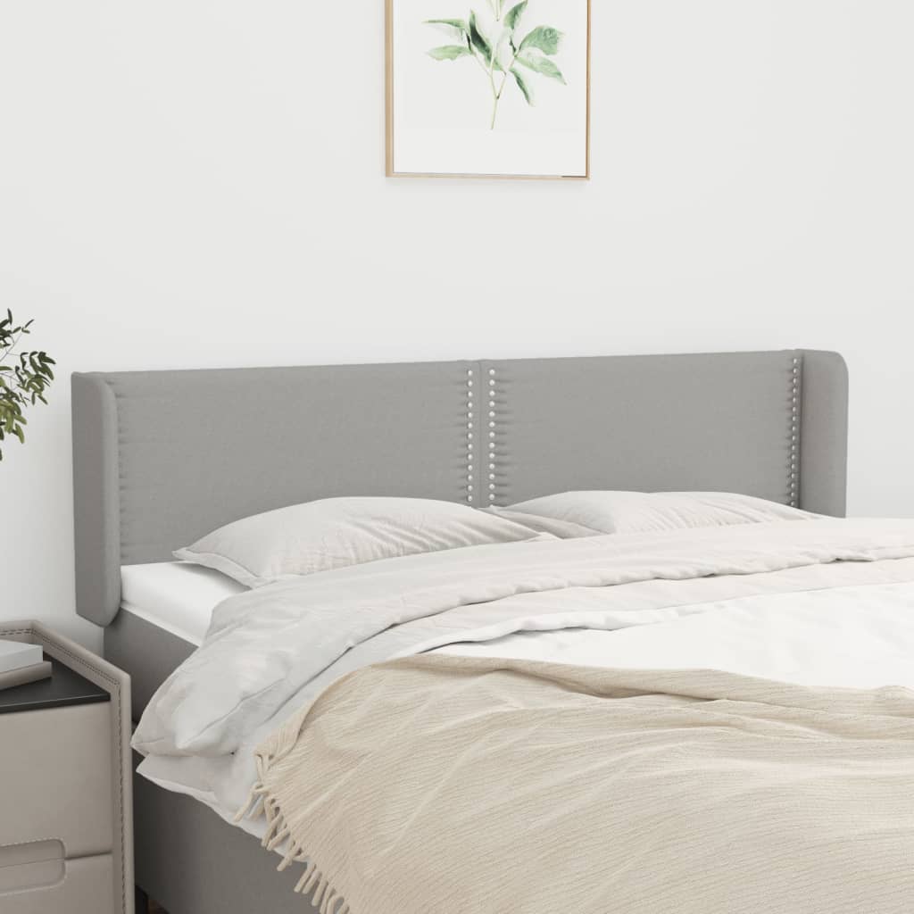 Tête de lit avec oreilles Gris clair 147x16x78/88 cm Tissu - XIOS