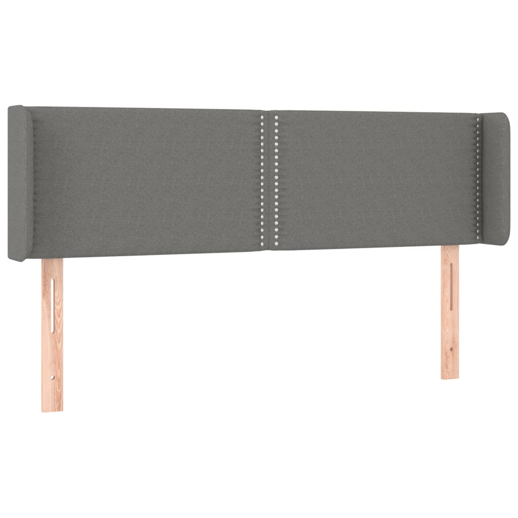 Tête de lit avec oreilles Gris foncé 147x16x78/88 cm Tissu - XIOS