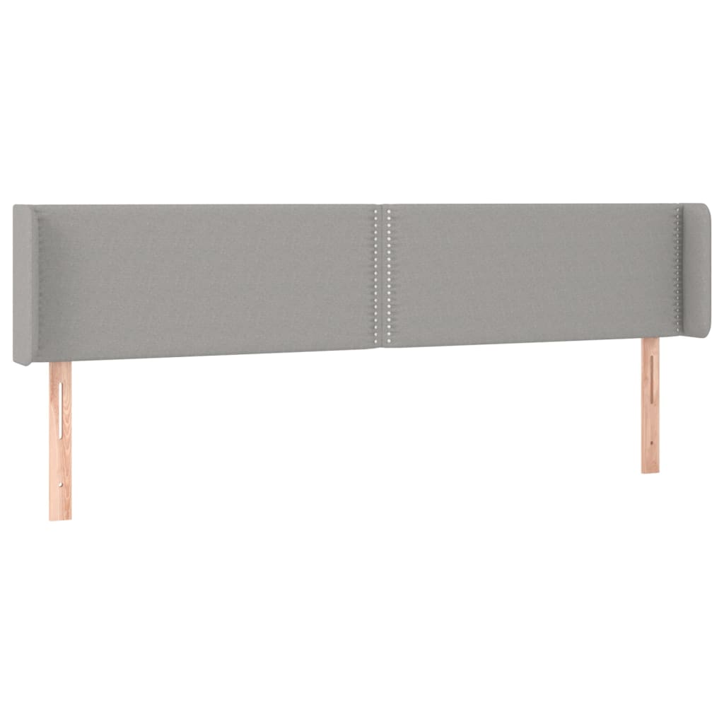 Tête de lit avec oreilles Gris clair 203x16x78/88 cm Tissu - XIOS