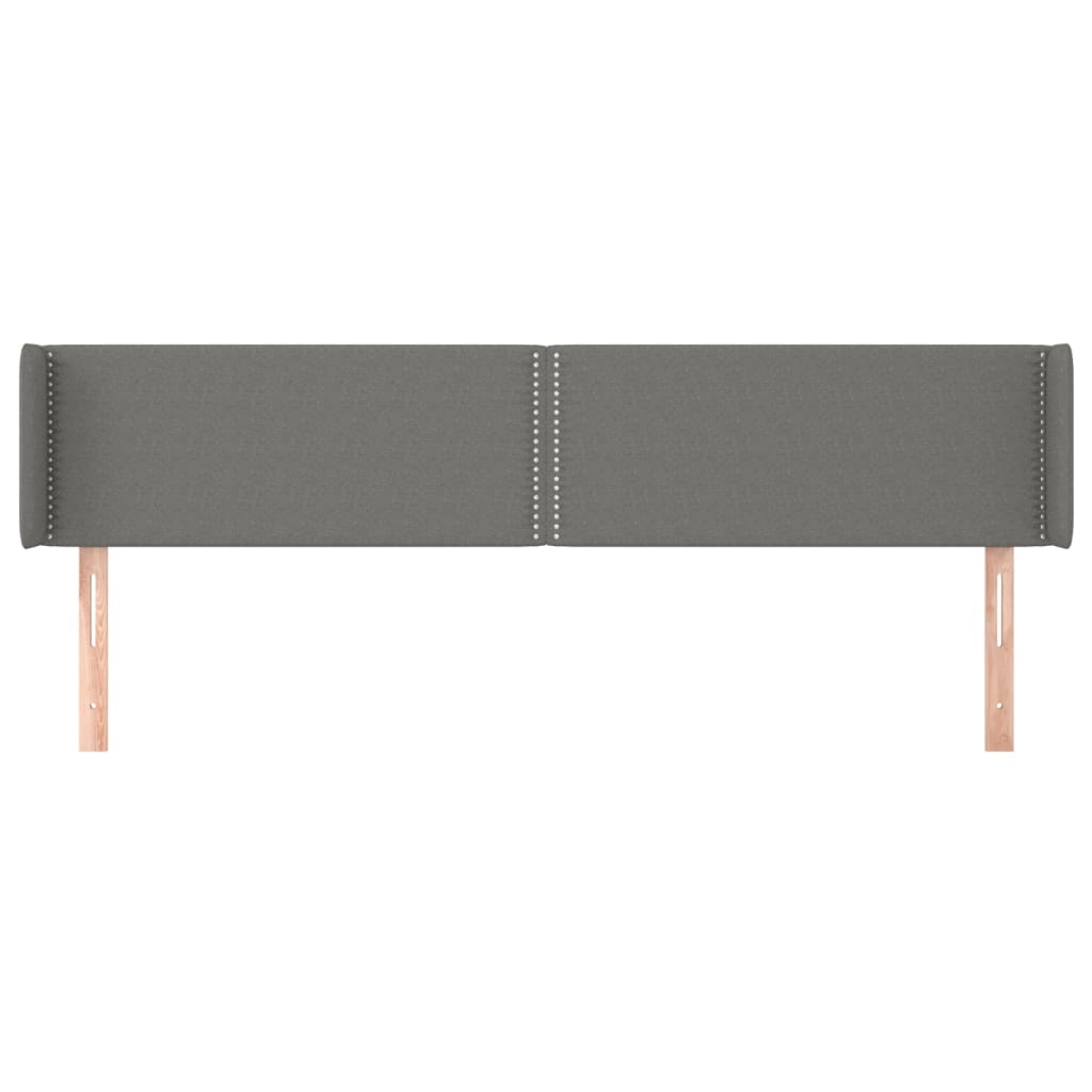 Tête de lit avec oreilles Gris foncé 203x16x78/88 cm Tissu - XIOS