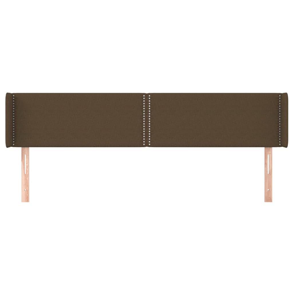 Tête de lit avec oreilles Marron Foncé 203x16x78/88 cm Tissu - XIOS