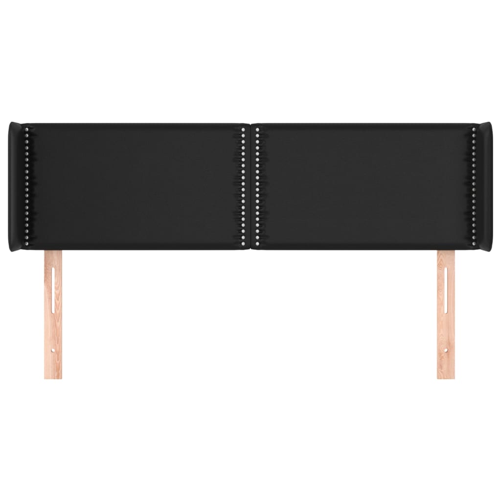 Tête de lit avec oreilles Noir 147x16x78/88 cm Similicuir - XIOS