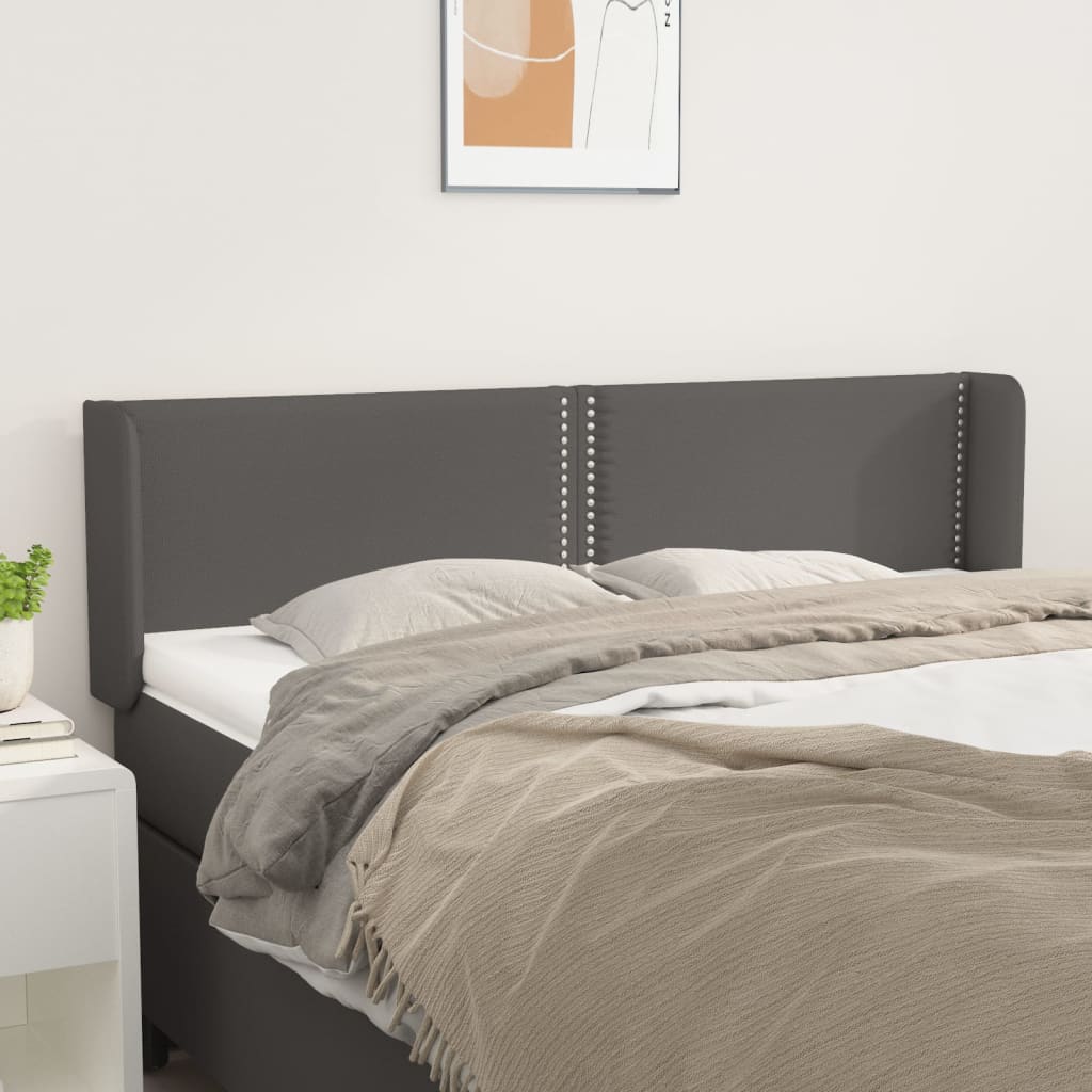 Tête de lit avec oreilles Gris 147x16x78/88 cm Similicuir - XIOS