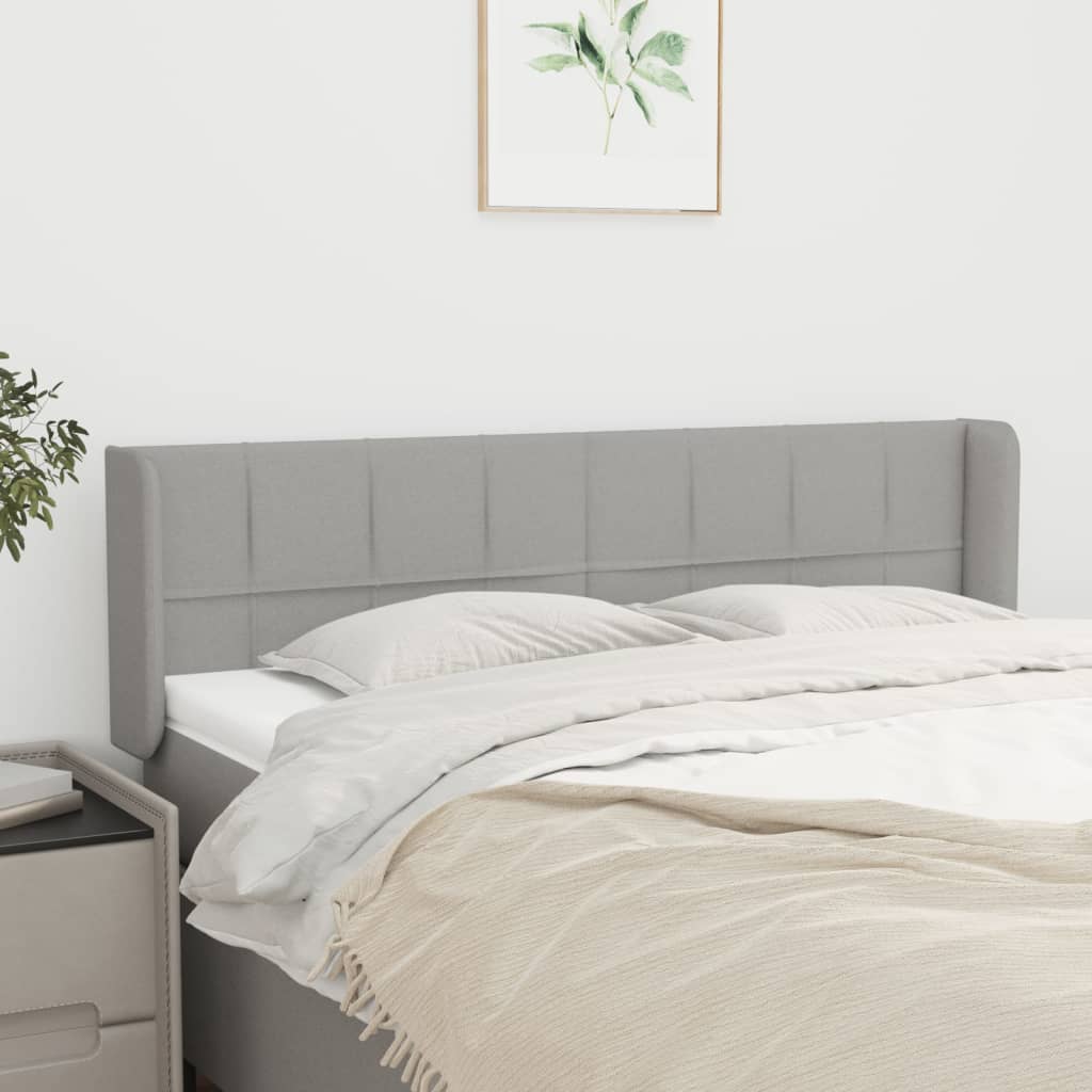 Tête de lit avec oreilles Gris clair 147x16x78/88 cm Tissu - XIOS