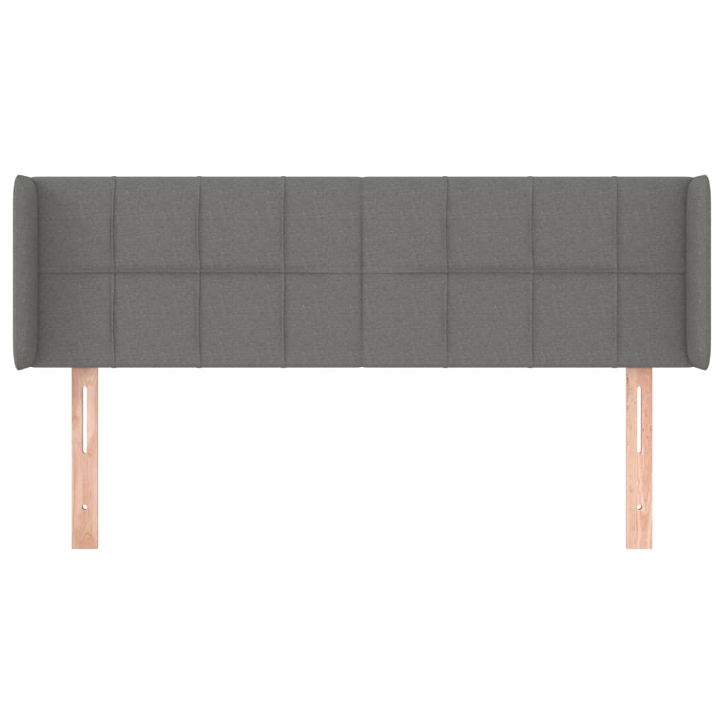 Tête de lit avec oreilles Gris foncé 147x16x78/88 cm Tissu - XIOS