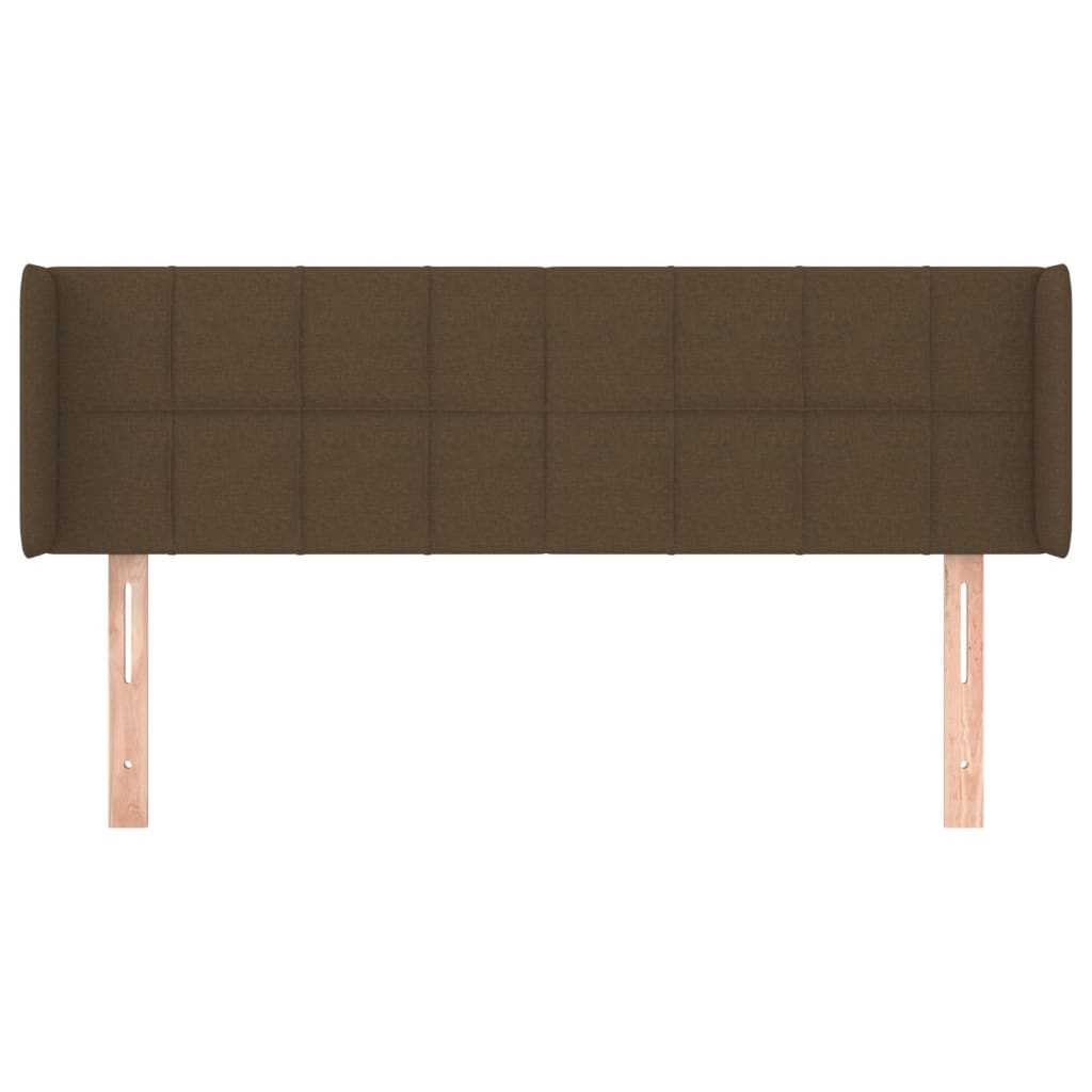 Tête de lit avec oreilles Marron Foncé 147x16x78/88 cm Tissu - XIOS