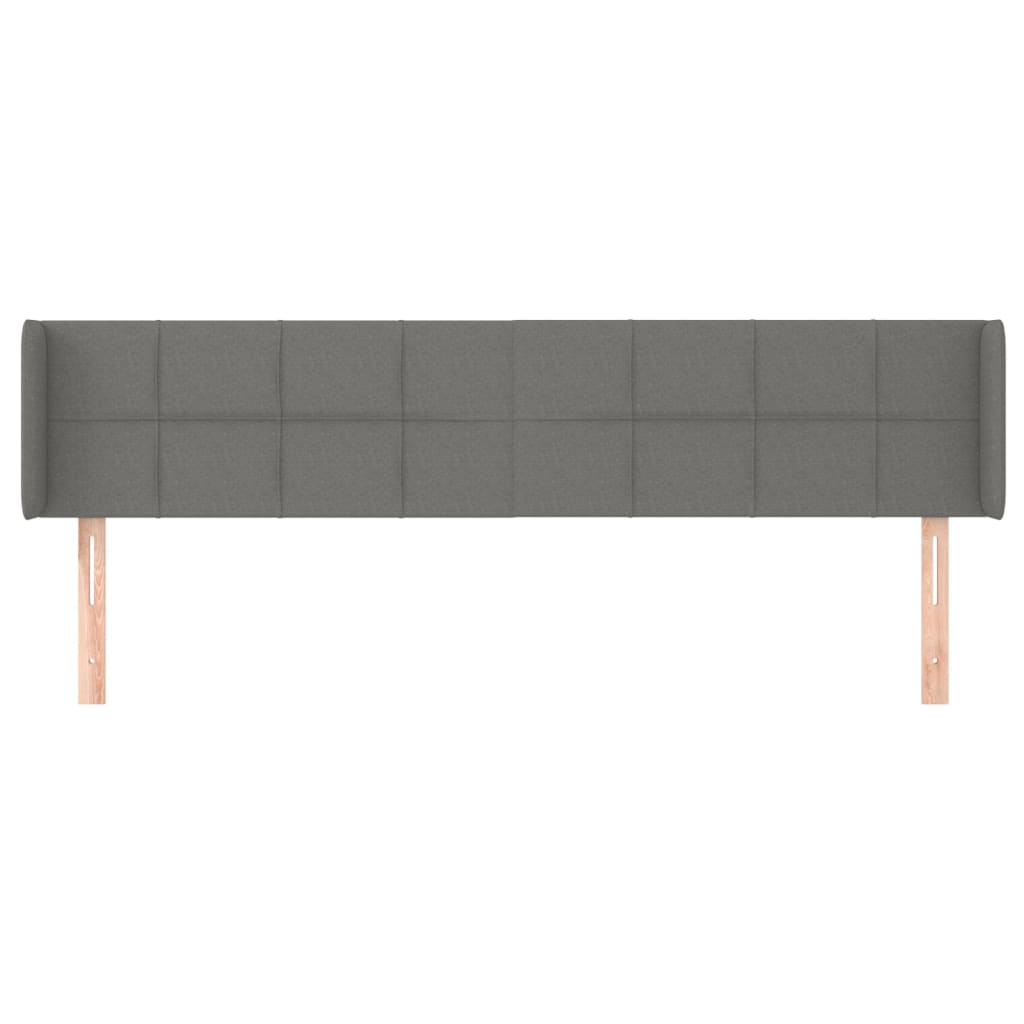 Tête de lit avec oreilles Gris foncé 163x16x78/88 cm Tissu - XIOS
