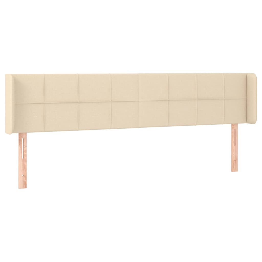 Tête de lit avec oreilles Crème 163x16x78/88 cm Tissu Têtes et pieds de lit vidaXL