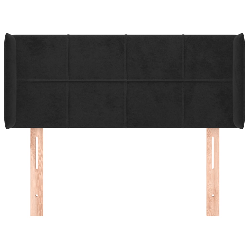 Tête de lit avec oreilles Noir 83x16x78/88 cm Velours - XIOS