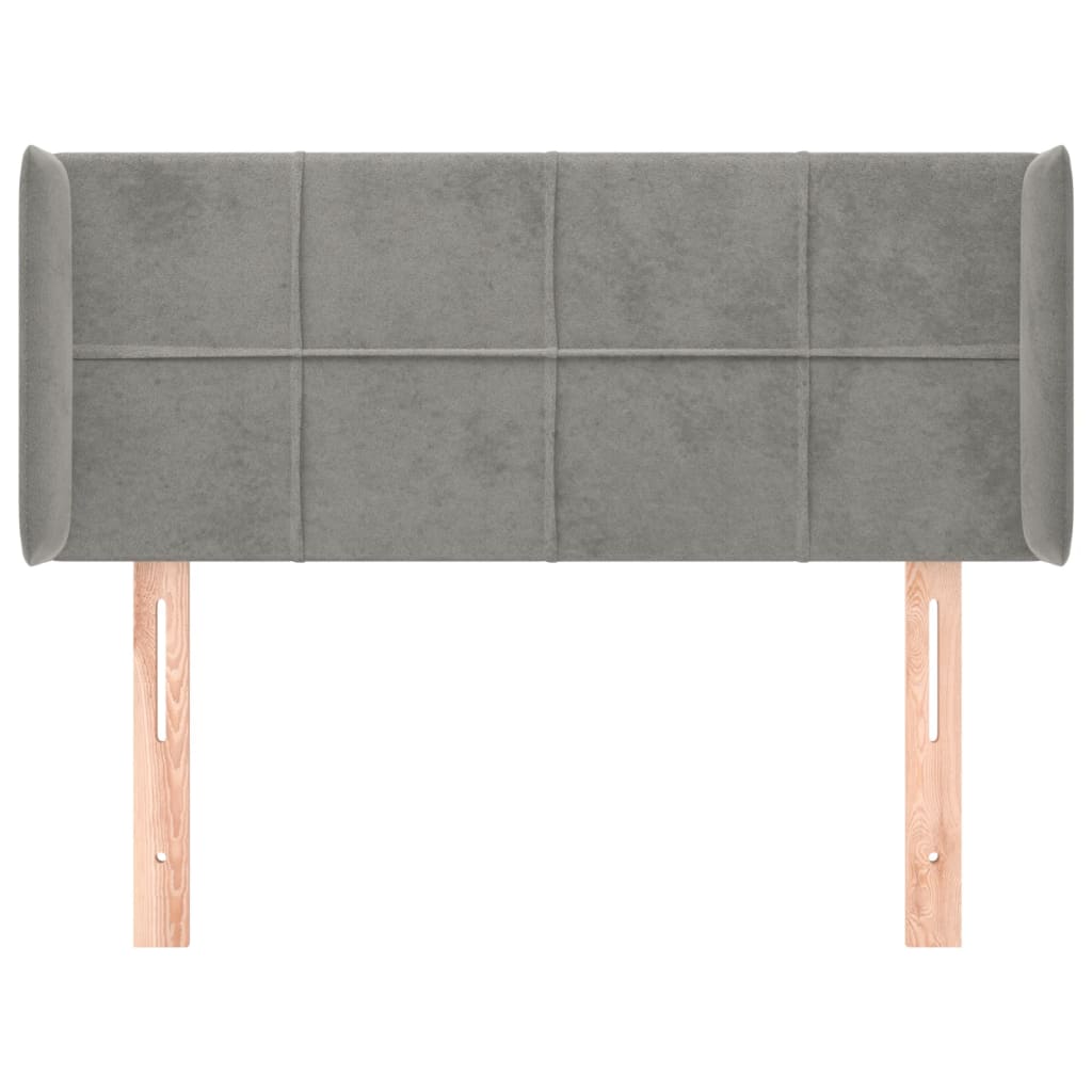 Tête de lit avec oreilles Gris clair 93x16x78/88 cm Velours - XIOS