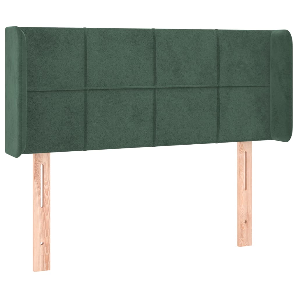 Tête de lit avec oreilles Vert foncé 93x16x78/88 cm Velours - XIOS