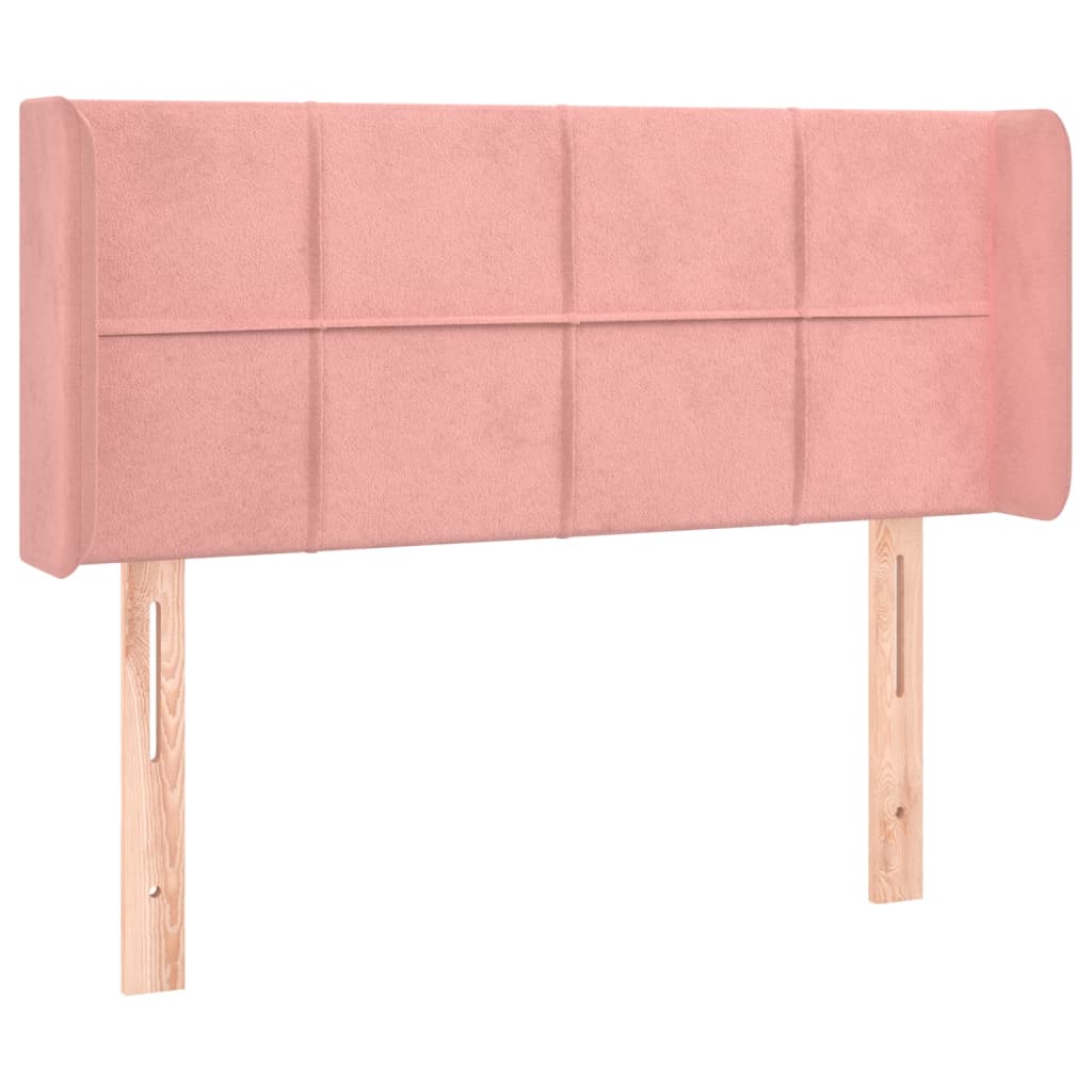 Tête de lit avec oreilles Rose 93x16x78/88 cm Velours - XIOS