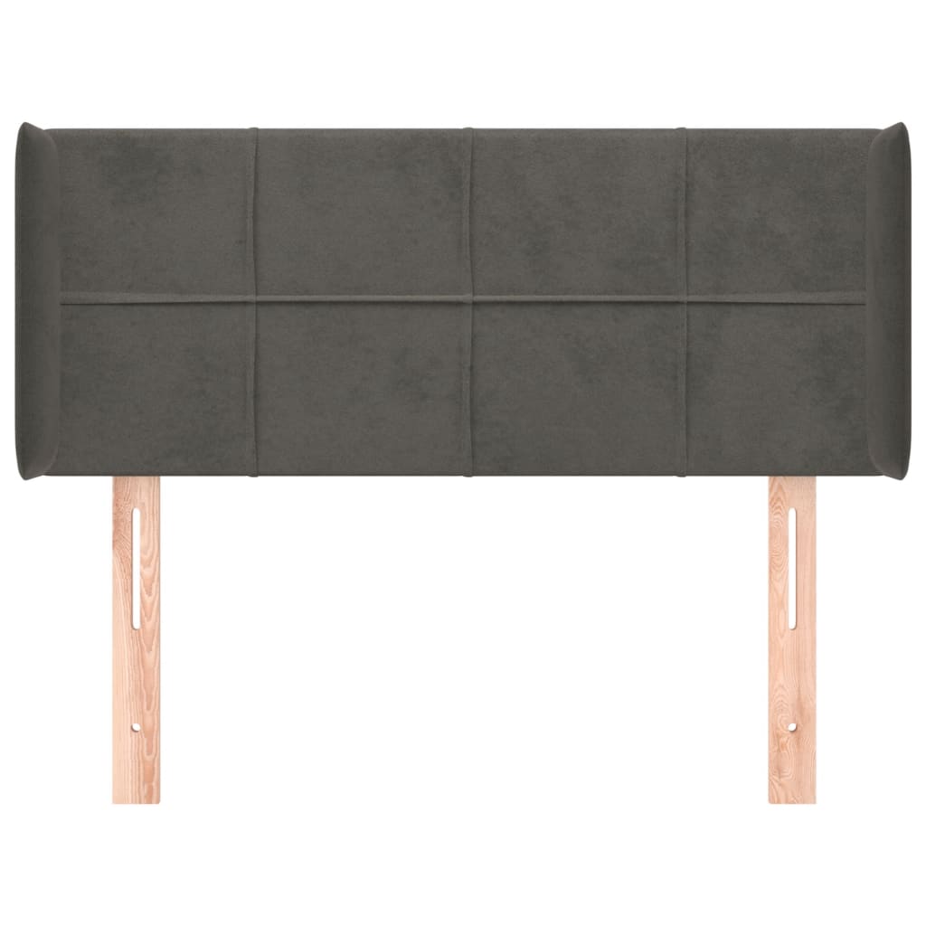 Tête de lit avec oreilles Gris foncé 103x16x78/88 cm Velours - XIOS