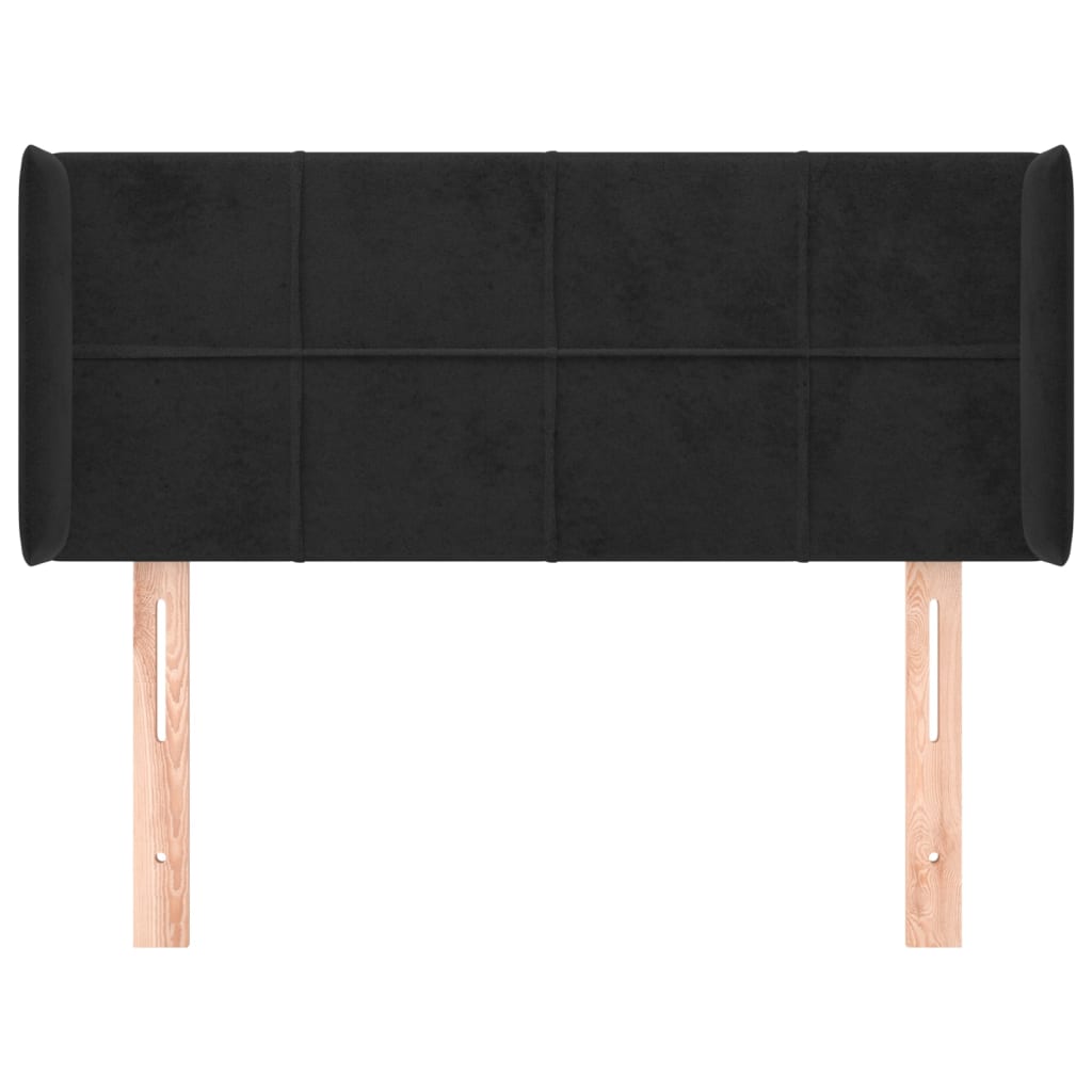 Tête de lit avec oreilles Noir 103x16x78/88 cm Velours - XIOS
