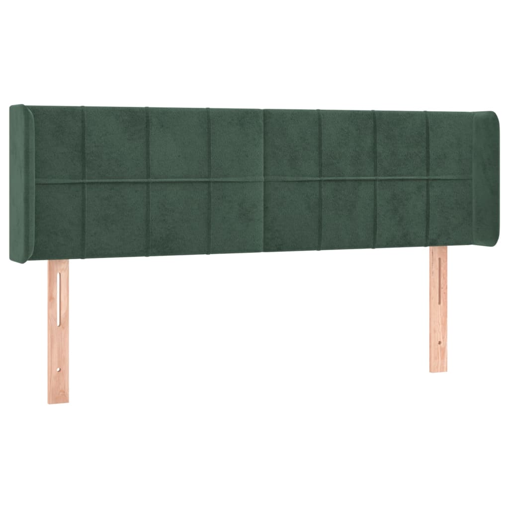 Tête de lit avec oreilles Vert foncé 147x16x78/88 cm Velours - XIOS