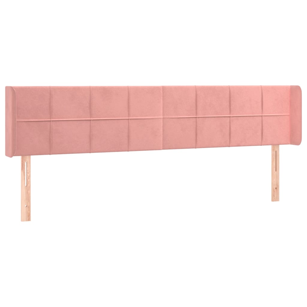 Tête de lit avec oreilles Rose 183x16x78/88 cm Velours - XIOS