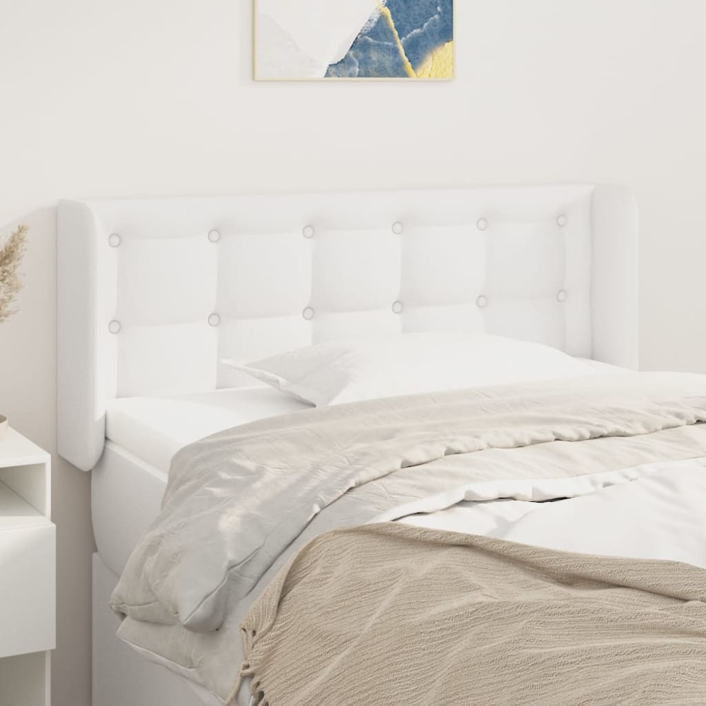 Tête de lit avec oreilles Blanc 93x16x78/88 cm Similicuir - XIOS