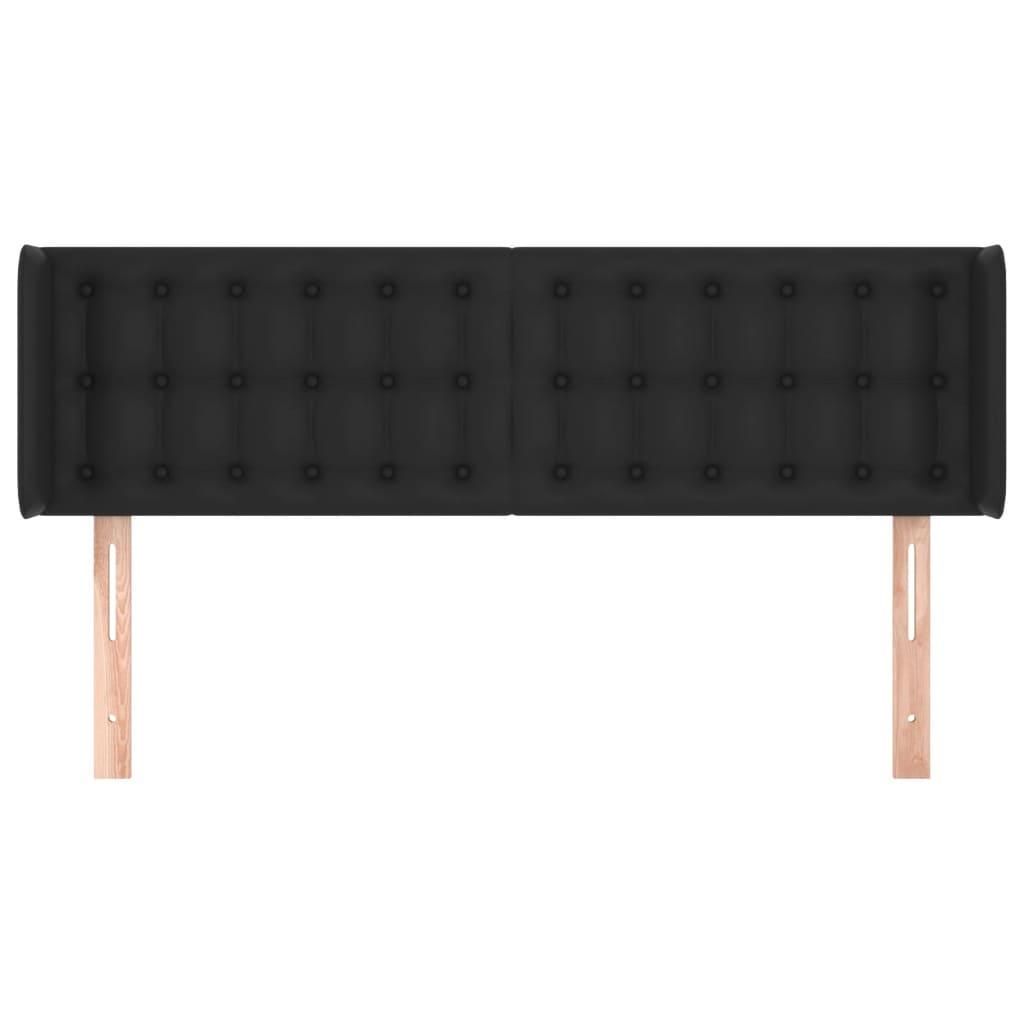 Tête de lit avec oreilles Noir 147x16x78/88 cm Similicuir - XIOS