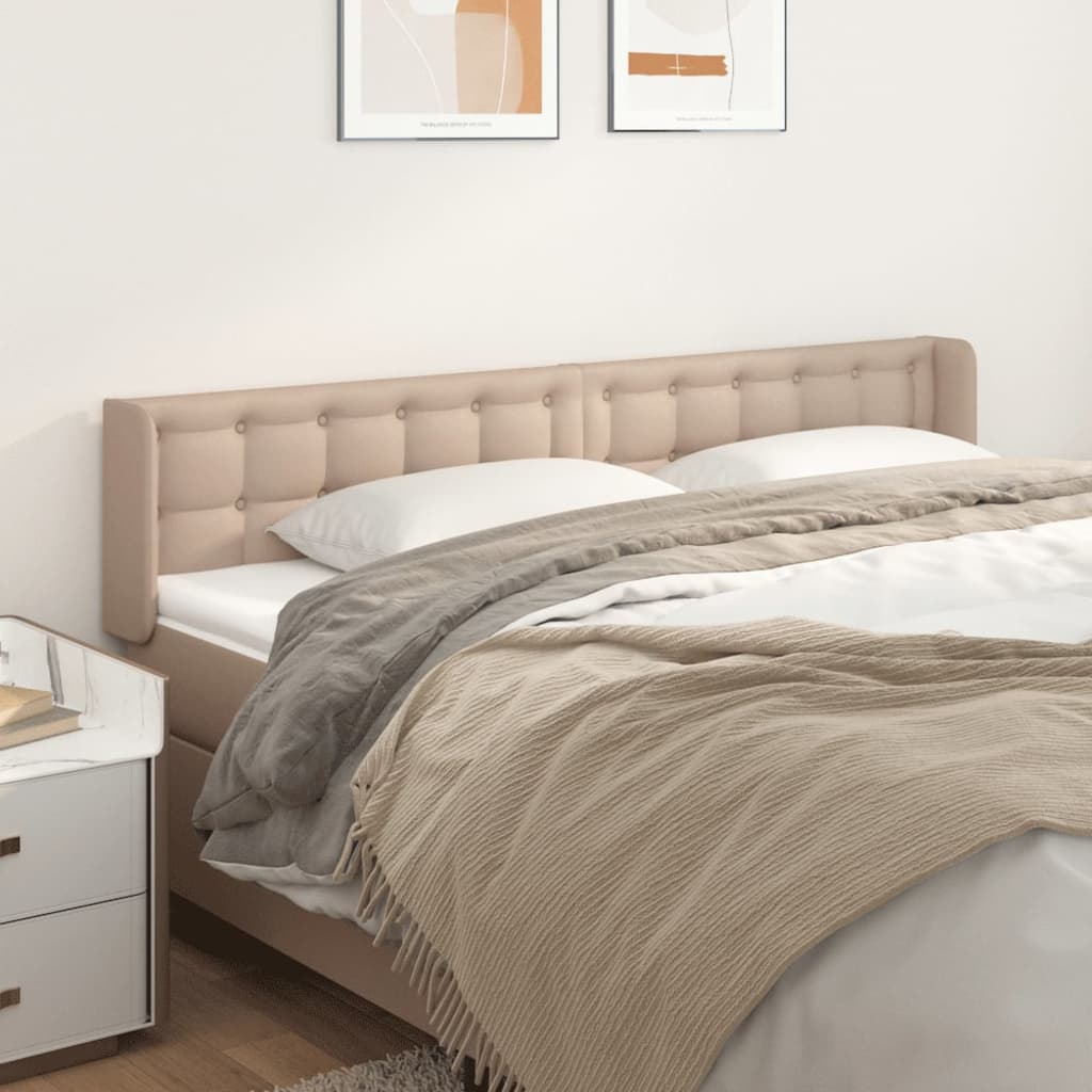 Tête de lit avec oreilles Cappuccino 203x16x78/88 cm Similicuir - XIOS