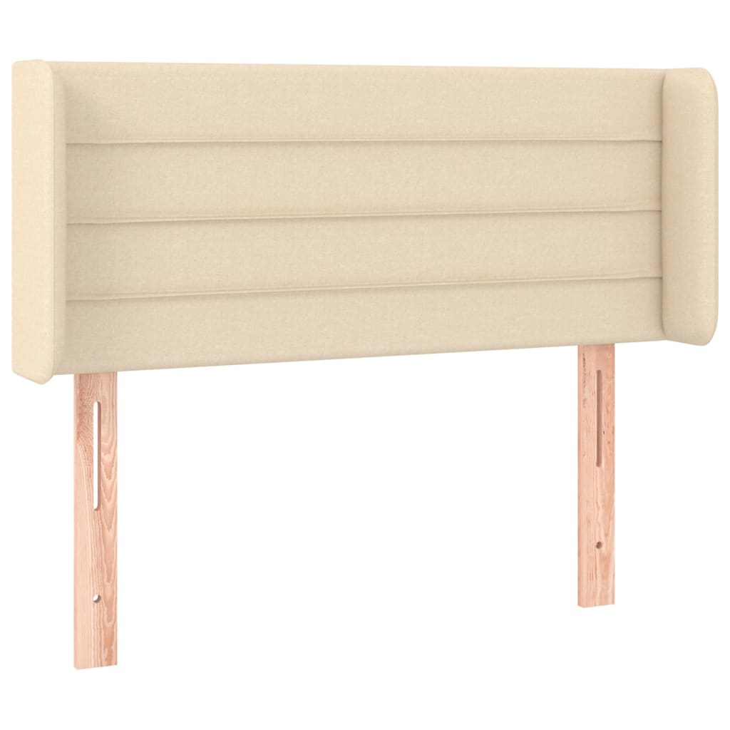 Tête de lit avec oreilles Crème 93x16x78/88 cm Tissu Têtes et pieds de lit vidaXL