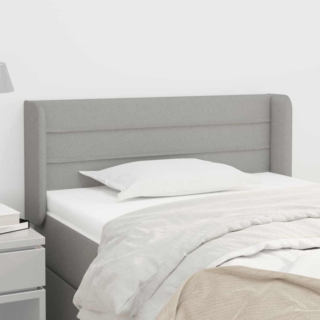 Tête de lit avec oreilles Gris clair 103x16x78/88 cm Tissu - XIOS