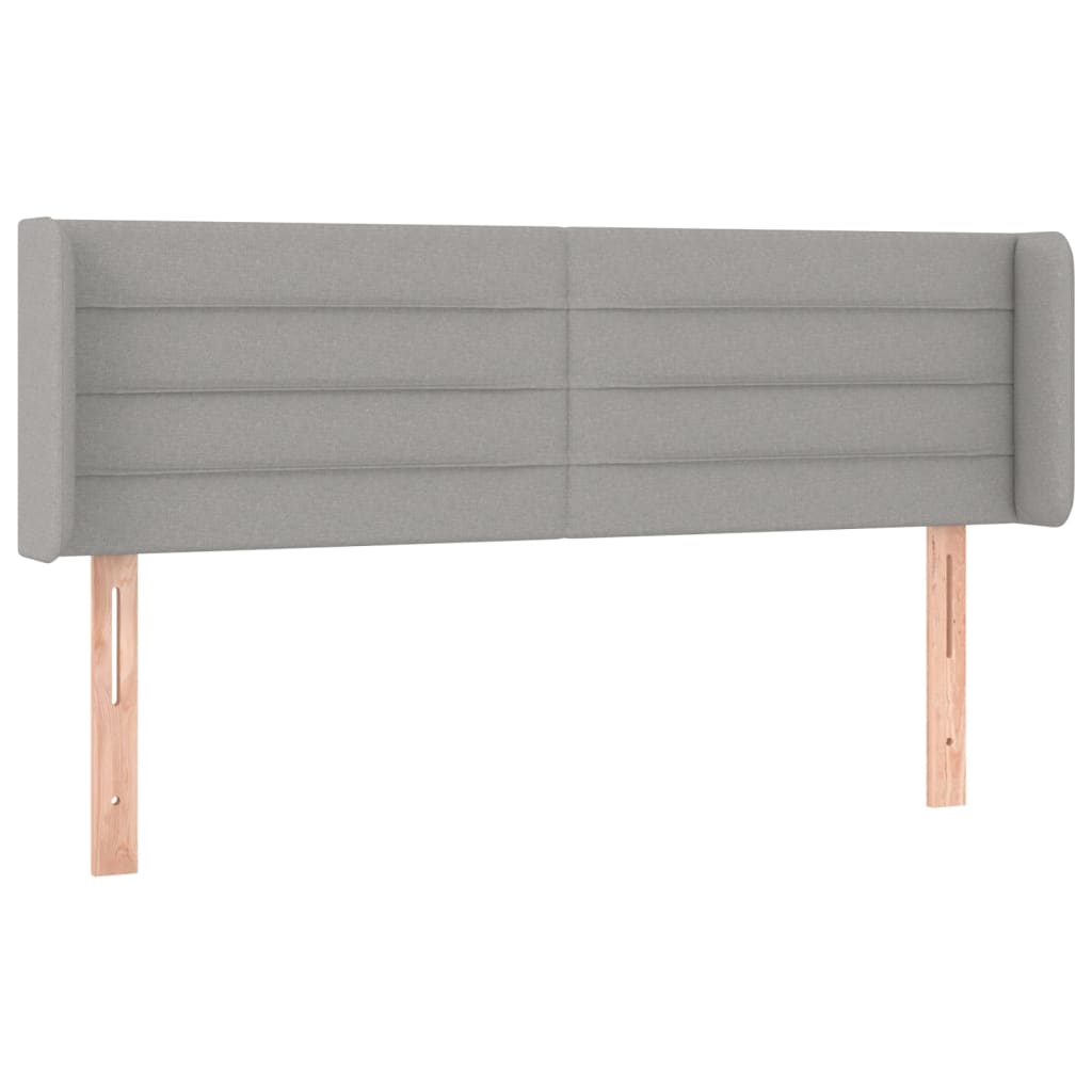Tête de lit avec oreilles Gris clair 147x16x78/88 cm Tissu Têtes et pieds de lit vidaXL