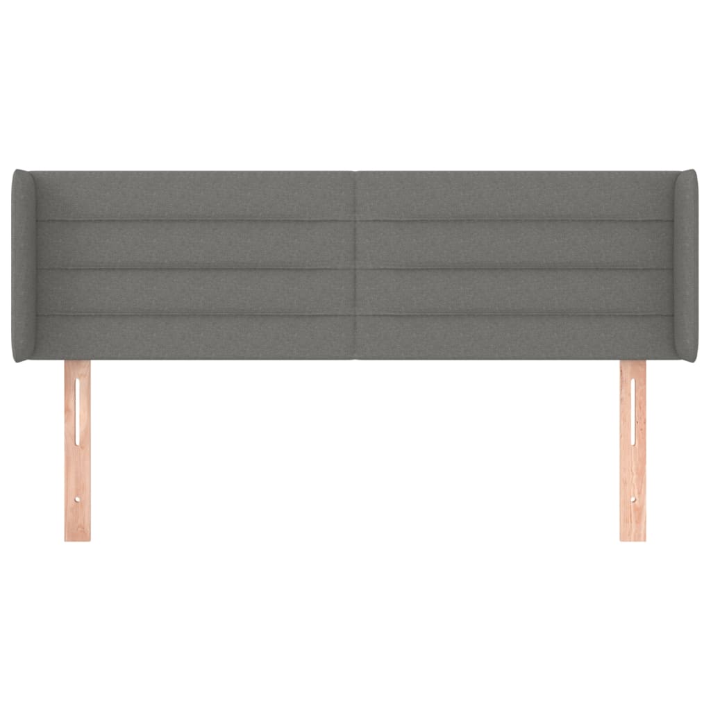 Tête de lit avec oreilles Gris foncé 147x16x78/88 cm Tissu - XIOS