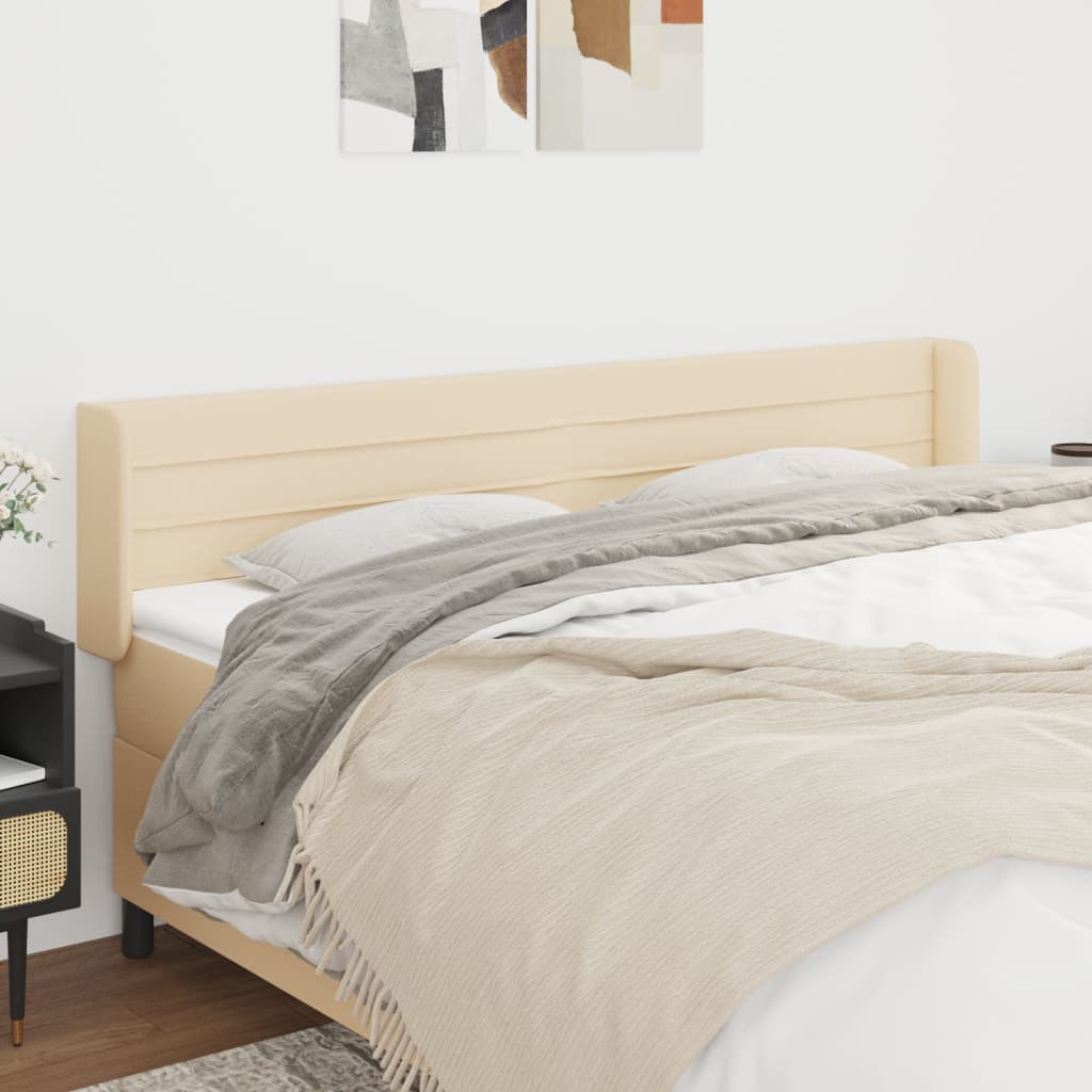 Tête de lit avec oreilles Crème 163x16x78/88 cm Tissu - XIOS