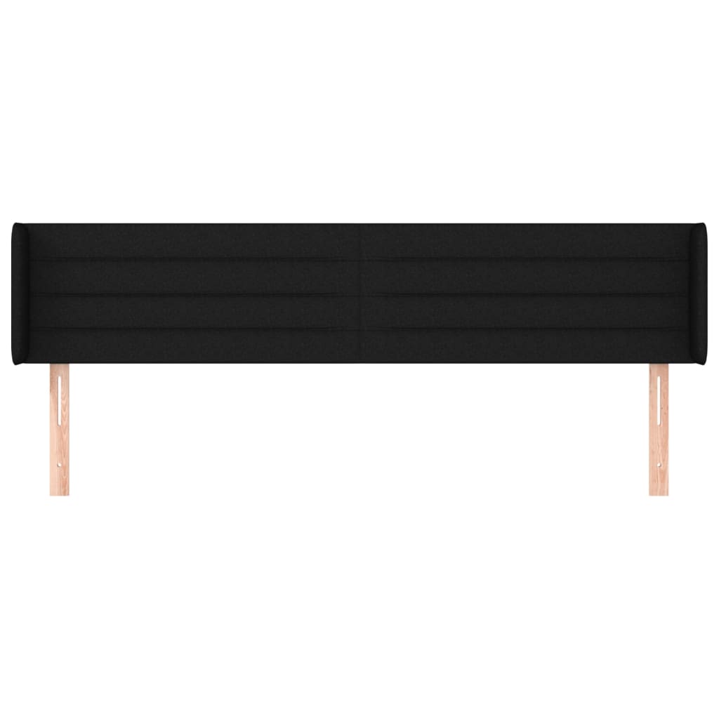 Tête de lit avec oreilles Noir 203x16x78/88 cm Tissu - XIOS