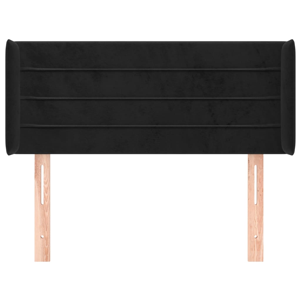 Tête de lit avec oreilles Noir 83x16x78/88 cm Velours - XIOS