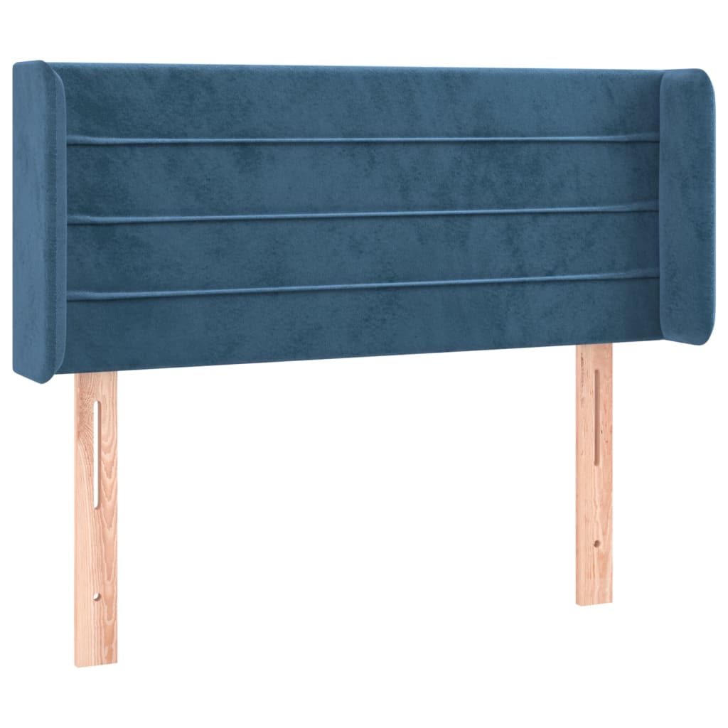 Tête de lit avec oreilles Bleu Foncé 83x16x78/88 cm Velours - XIOS