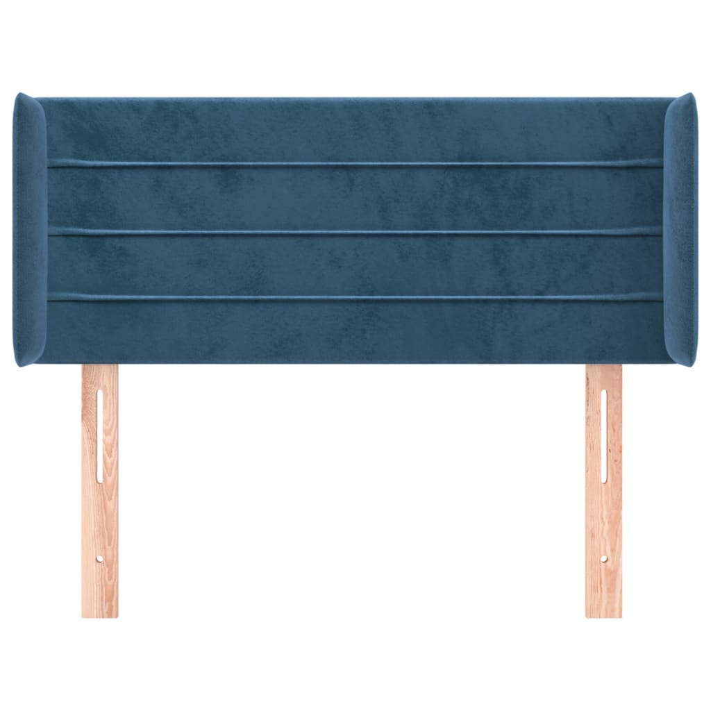 Tête de lit avec oreilles Bleu Foncé 83x16x78/88 cm Velours - XIOS
