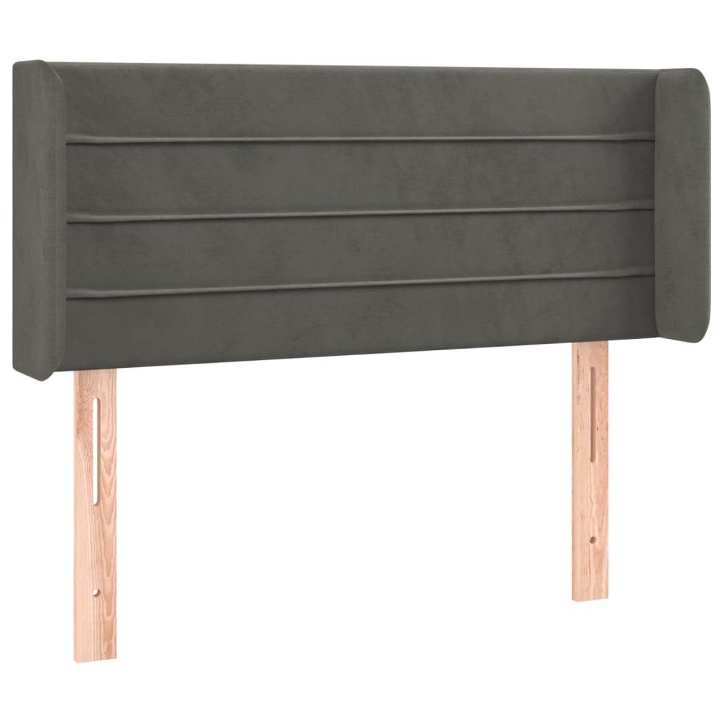 Tête de lit avec oreilles Gris foncé 93x16x78/88 cm Velours - XIOS