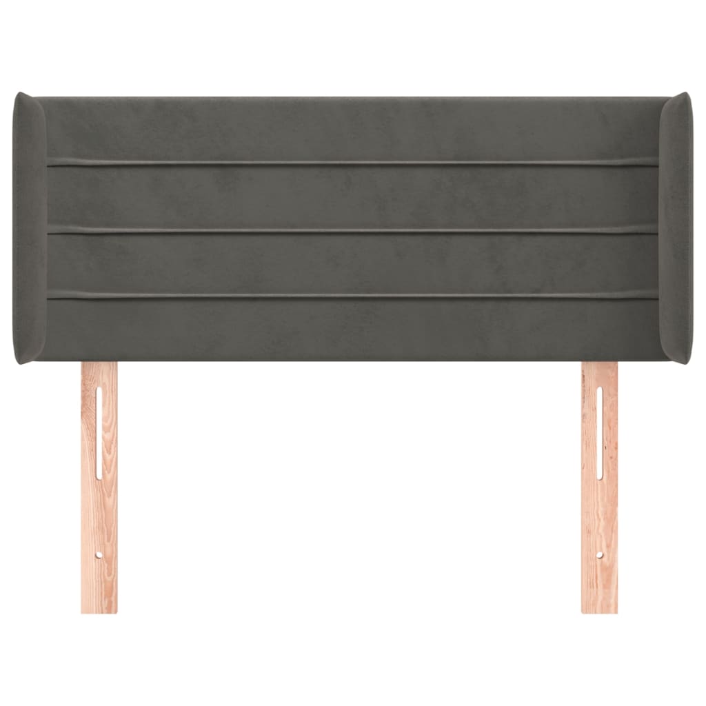 Tête de lit avec oreilles Gris foncé 93x16x78/88 cm Velours - XIOS