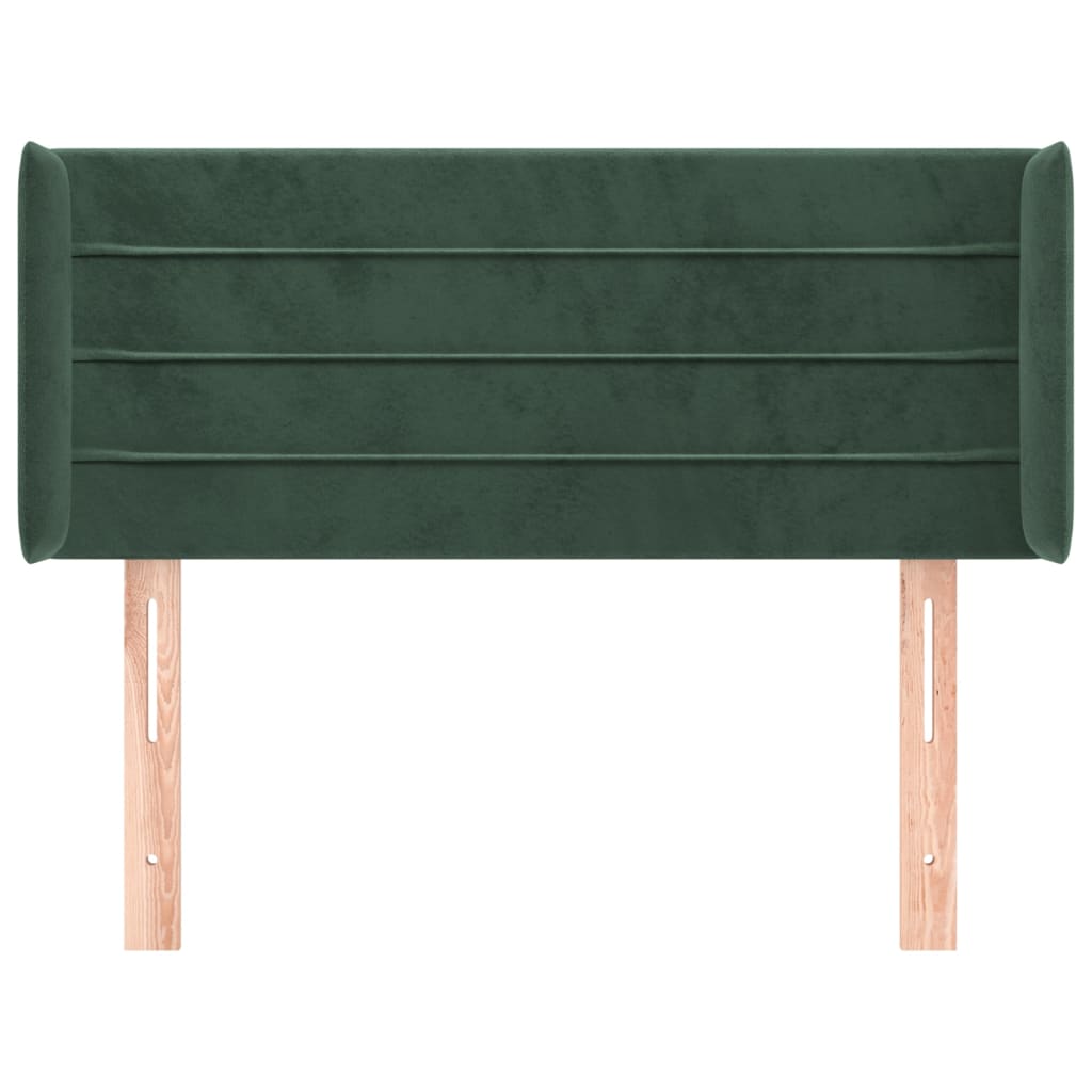 Tête de lit avec oreilles Vert foncé 103x16x78/88 cm Velours - XIOS