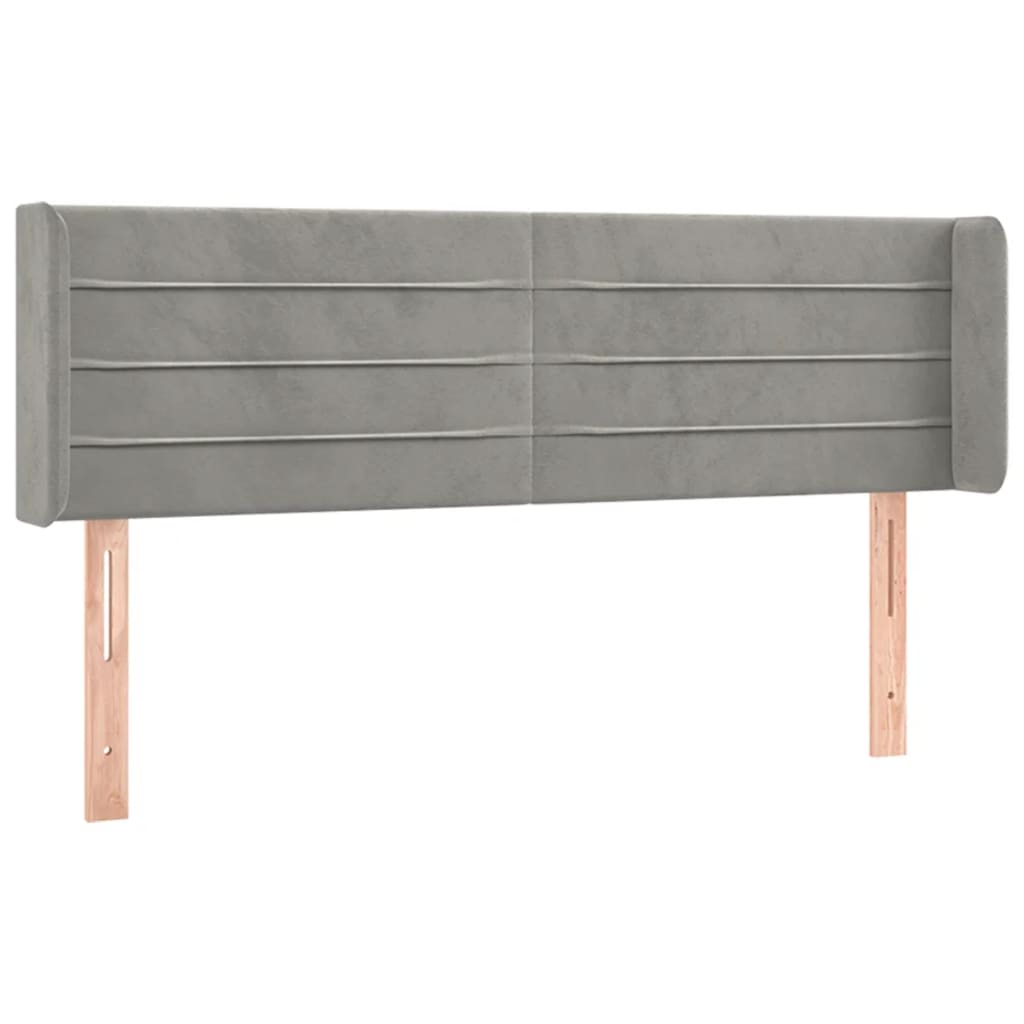 Tête de lit avec oreilles Gris clair 147x16x78/88 cm Velours - XIOS