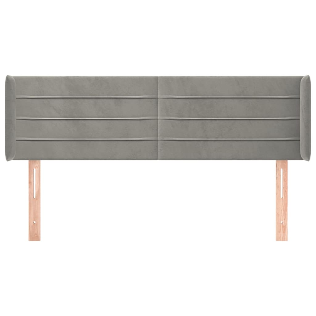 Tête de lit avec oreilles Gris clair 147x16x78/88 cm Velours - XIOS