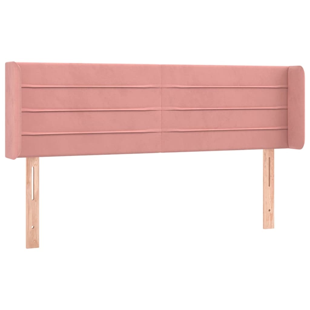Tête de lit avec oreilles Rose 147x16x78/88 cm Velours - XIOS