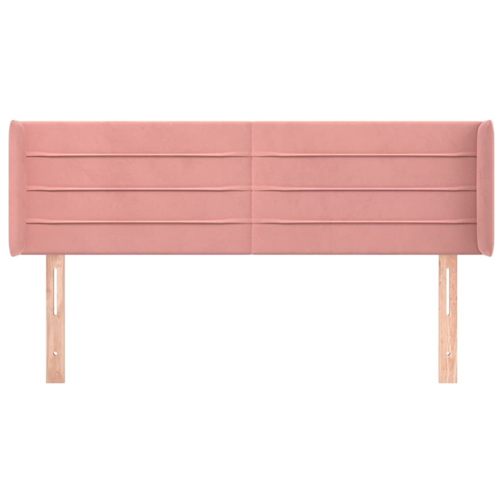 Tête de lit avec oreilles Rose 147x16x78/88 cm Velours - XIOS