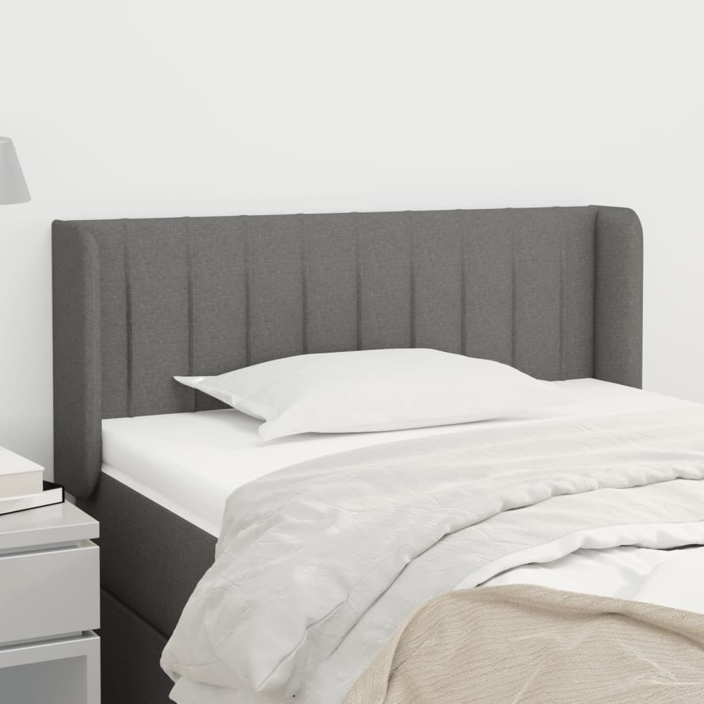 Tête de lit avec oreilles Gris foncé 83x16x78/88 cm Tissu - XIOS