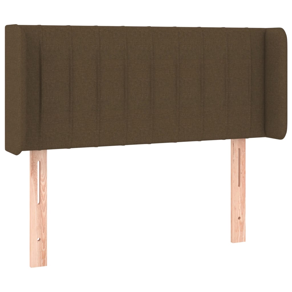 Tête de lit avec oreilles Marron Foncé 93x16x78/88 cm Tissu Têtes et pieds de lit vidaXL