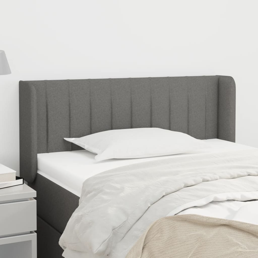 Tête de lit avec oreilles Gris foncé 103x16x78/88 cm Tissu - XIOS