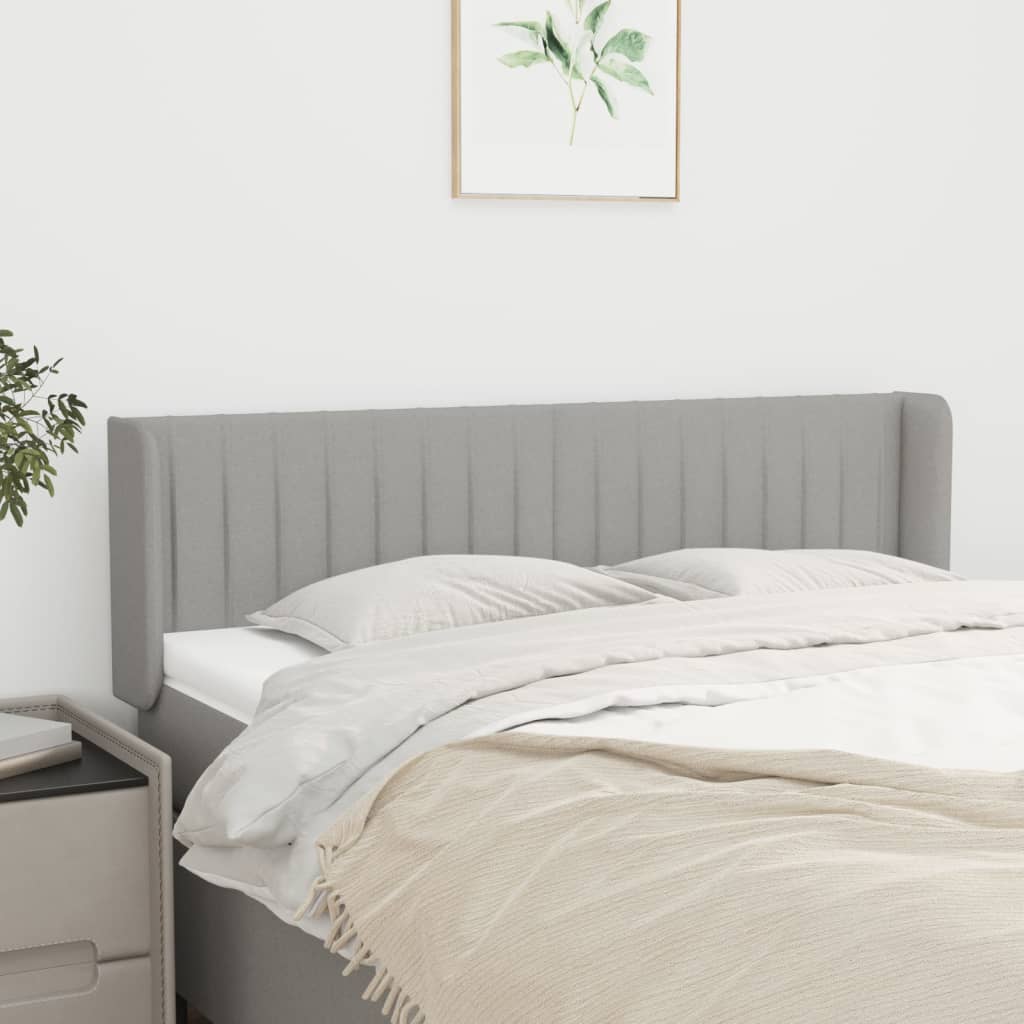 Tête de lit avec oreilles Gris clair 147x16x78/88 cm Tissu - XIOS