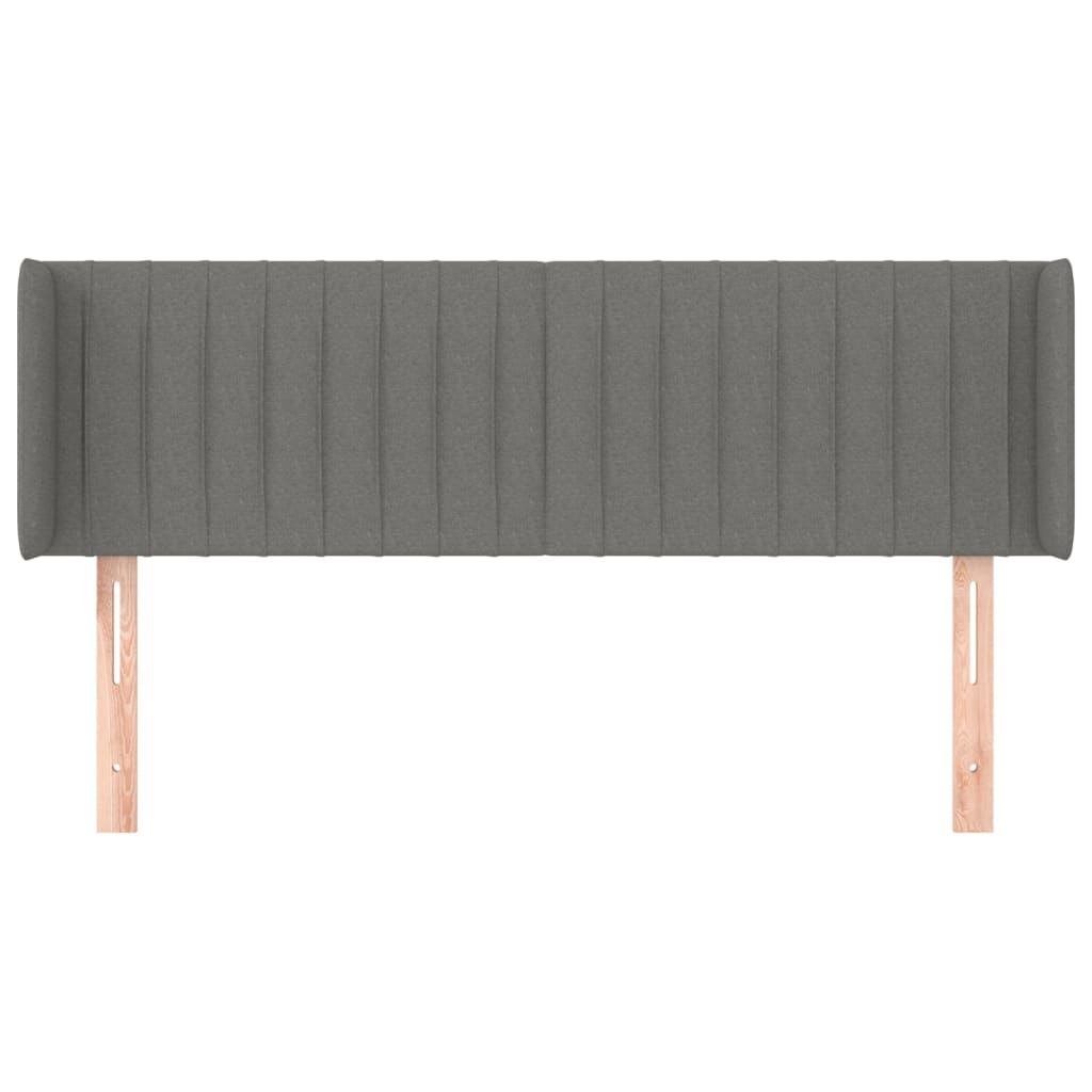 Tête de lit avec oreilles Gris foncé 147x16x78/88 cm Tissu - XIOS